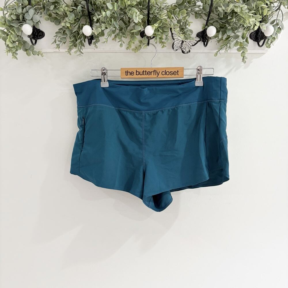 womens Title Nine Teal Activewear Featuring Built In Shorts Pocket Details XL